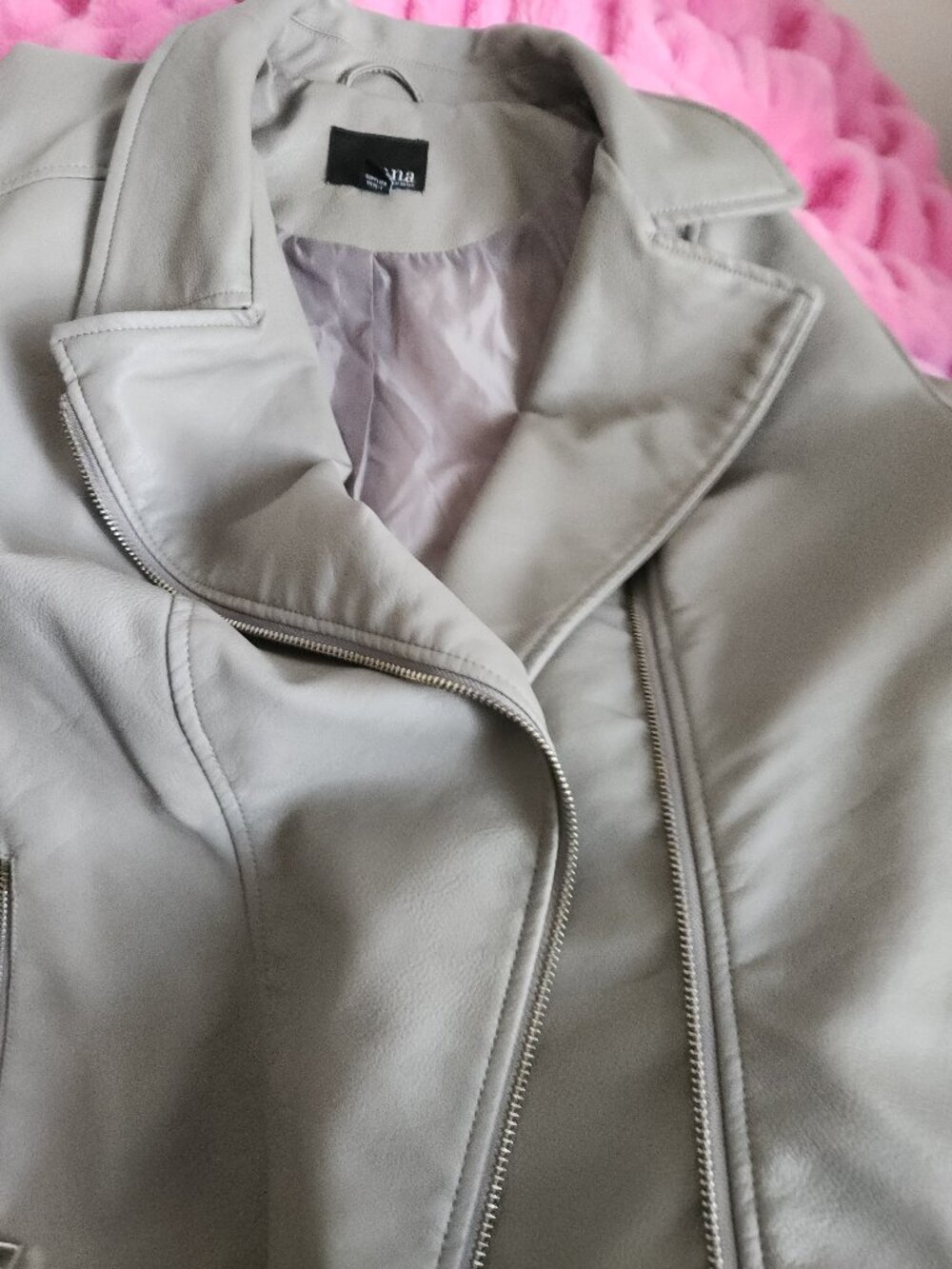 Faux leather MC style jacket